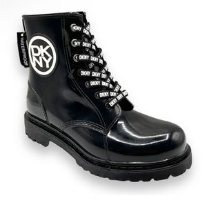 DKNY Tibby Combat Boot Black and White Women Size 8